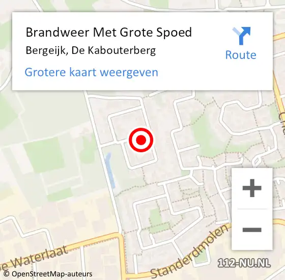 Locatie op kaart van de 112 melding: Brandweer Met Grote Spoed Naar Bergeijk, De Kabouterberg op 12 november 2021 11:00