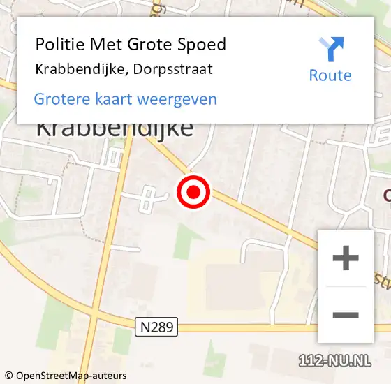 Locatie op kaart van de 112 melding: Politie Met Grote Spoed Naar Krabbendijke, Dorpsstraat op 12 november 2021 12:02