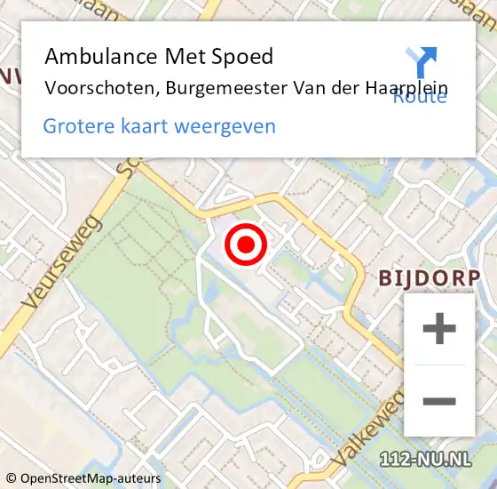 Locatie op kaart van de 112 melding: Ambulance Met Spoed Naar Voorschoten, Burgemeester Van der Haarplein op 12 november 2021 13:07