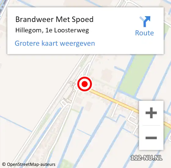 Locatie op kaart van de 112 melding: Brandweer Met Spoed Naar Hillegom, 1e Loosterweg op 29 juni 2014 02:09