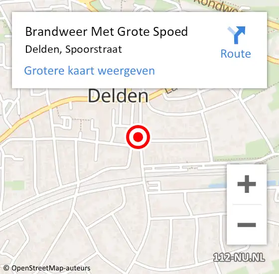 Locatie op kaart van de 112 melding: Brandweer Met Grote Spoed Naar Delden, Spoorstraat op 12 november 2021 13:39