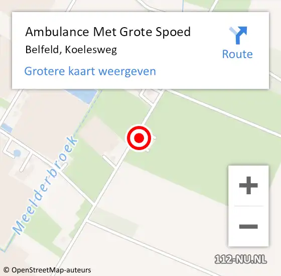 Locatie op kaart van de 112 melding: Ambulance Met Grote Spoed Naar Belfeld, Koelesweg op 29 juni 2014 02:17