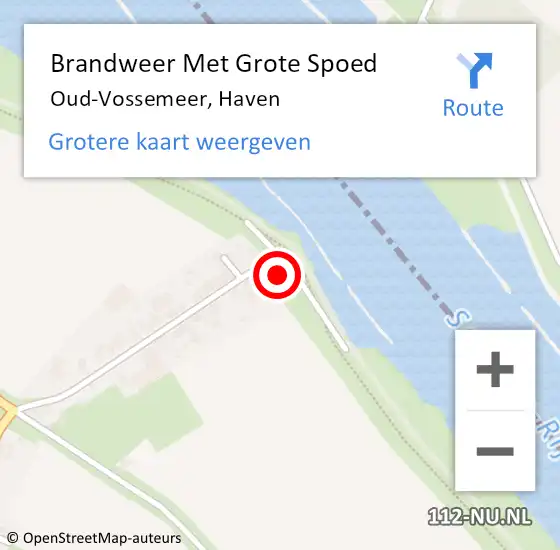 Locatie op kaart van de 112 melding: Brandweer Met Grote Spoed Naar Oud-Vossemeer, Haven op 12 november 2021 13:46
