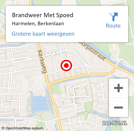 Locatie op kaart van de 112 melding: Brandweer Met Spoed Naar Harmelen, Berkenlaan op 12 november 2021 13:59