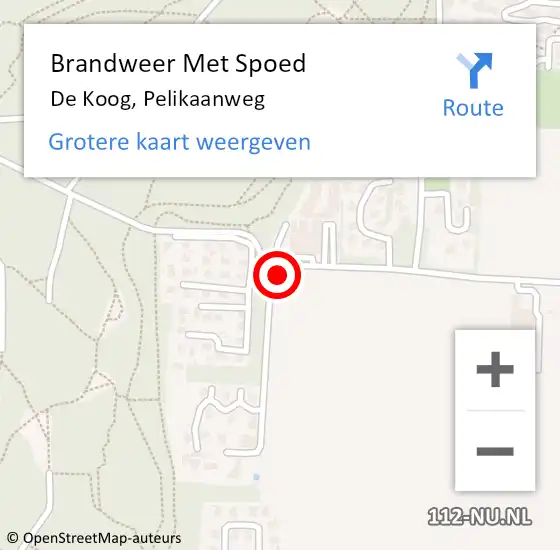 Locatie op kaart van de 112 melding: Brandweer Met Spoed Naar De Koog, Pelikaanweg op 12 november 2021 14:12