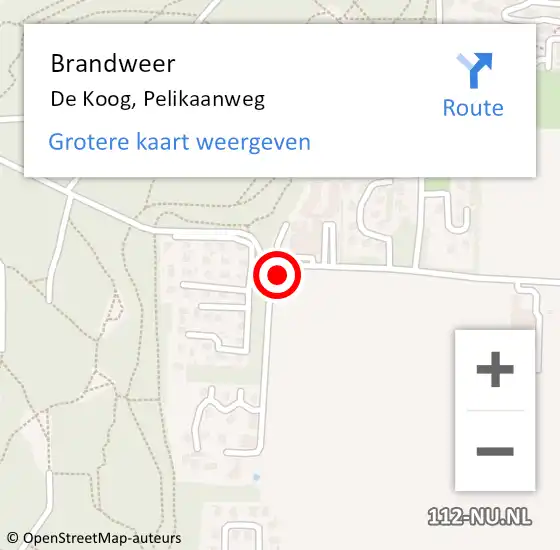 Locatie op kaart van de 112 melding: Brandweer De Koog, Pelikaanweg op 12 november 2021 14:17