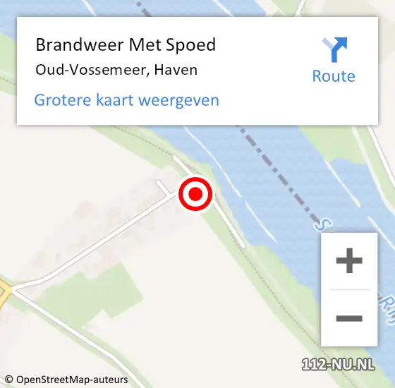 Locatie op kaart van de 112 melding: Brandweer Met Spoed Naar Oud-Vossemeer, Haven op 12 november 2021 14:19