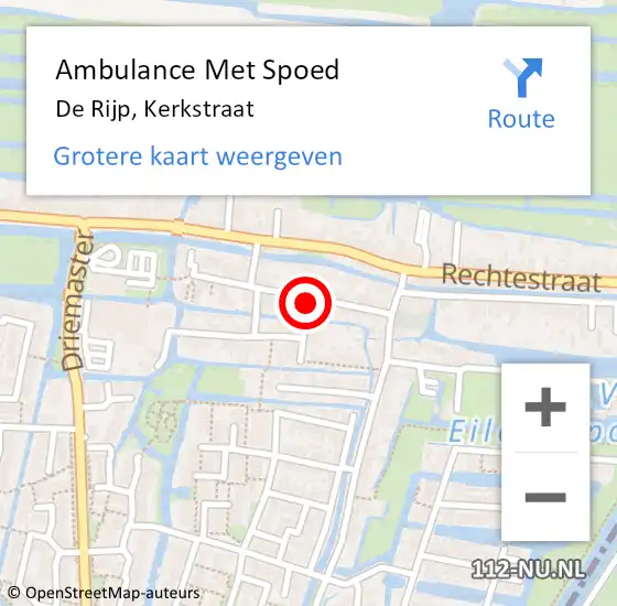 Locatie op kaart van de 112 melding: Ambulance Met Spoed Naar De Rijp, Kerkstraat op 12 november 2021 15:51