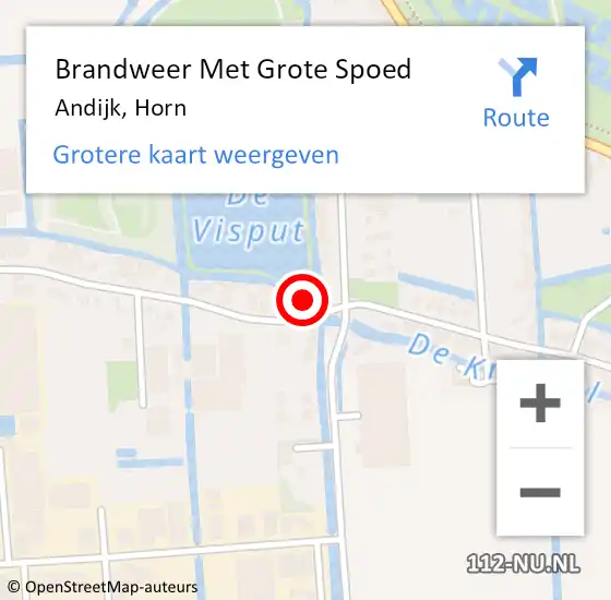 Locatie op kaart van de 112 melding: Brandweer Met Grote Spoed Naar Andijk, Horn op 29 juni 2014 02:51