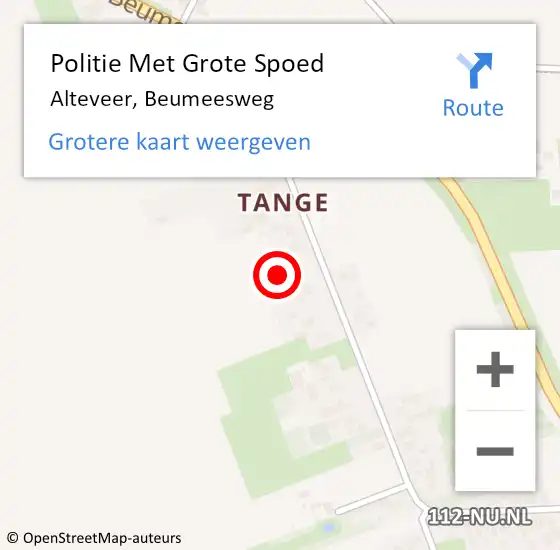 Locatie op kaart van de 112 melding: Politie Met Grote Spoed Naar Alteveer, Beumeesweg op 12 november 2021 17:18