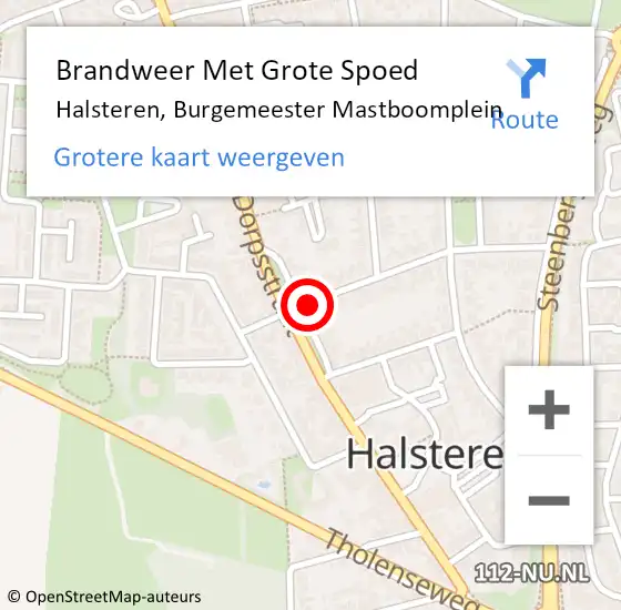 Locatie op kaart van de 112 melding: Brandweer Met Grote Spoed Naar Halsteren, Burgemeester Mastboomplein op 12 november 2021 17:36