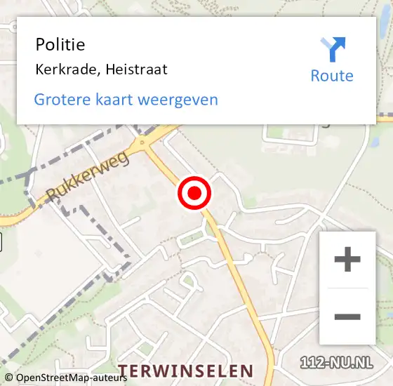 Locatie op kaart van de 112 melding: Politie Kerkrade, Heistraat op 12 november 2021 17:48