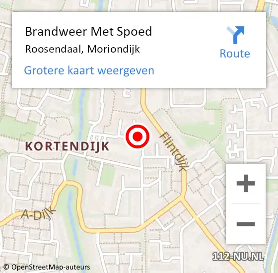 Locatie op kaart van de 112 melding: Brandweer Met Spoed Naar Roosendaal, Moriondijk op 12 november 2021 18:13