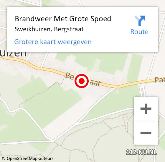 Locatie op kaart van de 112 melding: Brandweer Met Grote Spoed Naar Sweikhuizen, Bergstraat op 12 november 2021 18:17