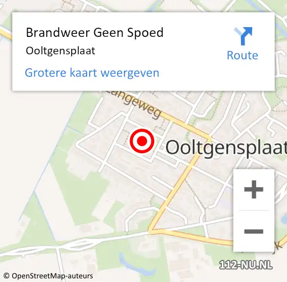 Locatie op kaart van de 112 melding: Brandweer Geen Spoed Naar Ooltgensplaat op 12 november 2021 18:31