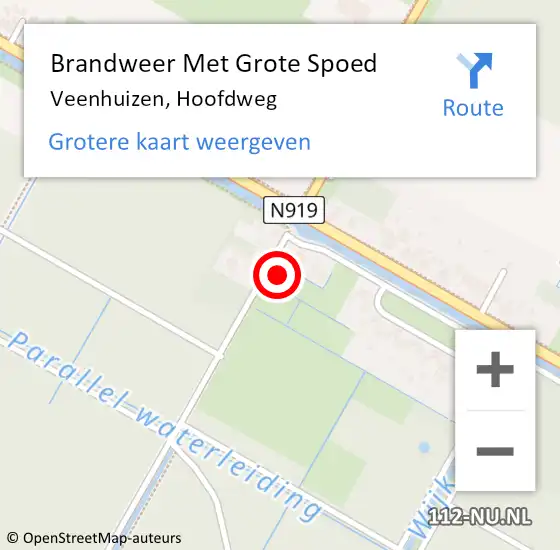 Locatie op kaart van de 112 melding: Brandweer Met Grote Spoed Naar Veenhuizen, Hoofdweg op 12 november 2021 18:36