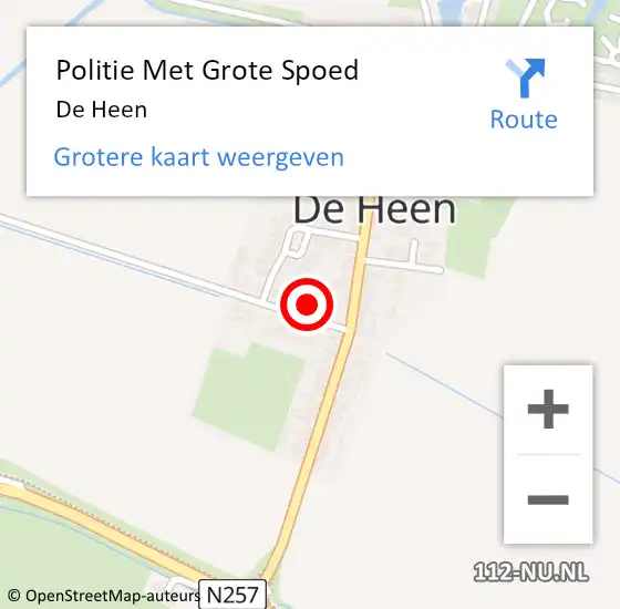 Locatie op kaart van de 112 melding: Politie Met Grote Spoed Naar De Heen op 12 november 2021 18:54