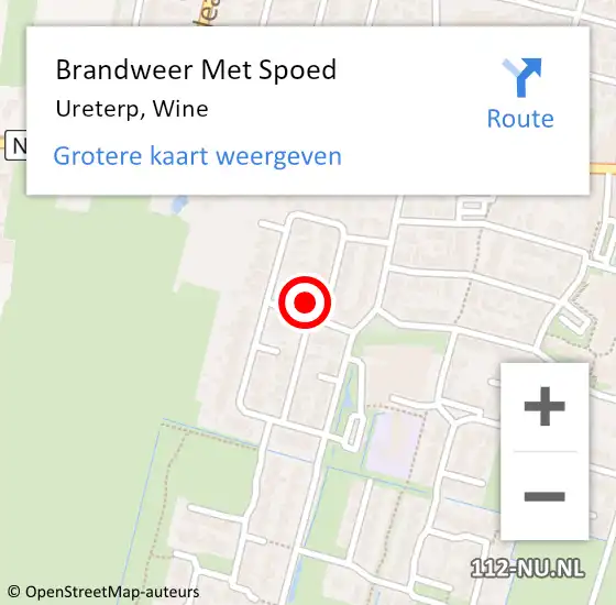 Locatie op kaart van de 112 melding: Brandweer Met Spoed Naar Ureterp, Wine op 29 juni 2014 03:23