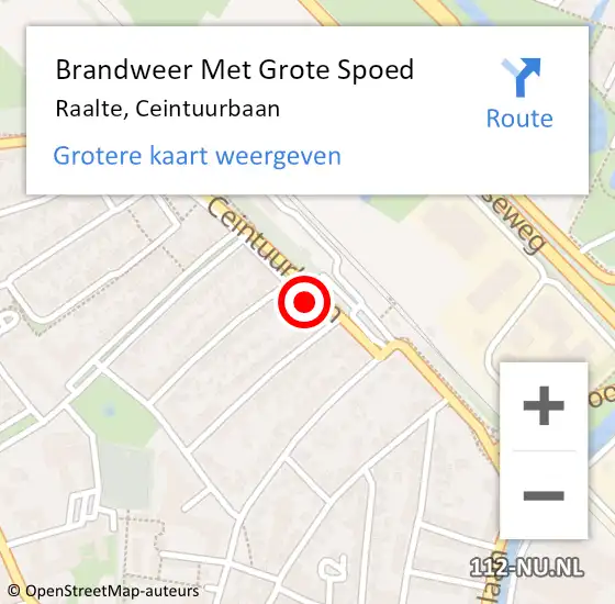 Locatie op kaart van de 112 melding: Brandweer Met Grote Spoed Naar Raalte, Ceintuurbaan op 12 november 2021 19:34