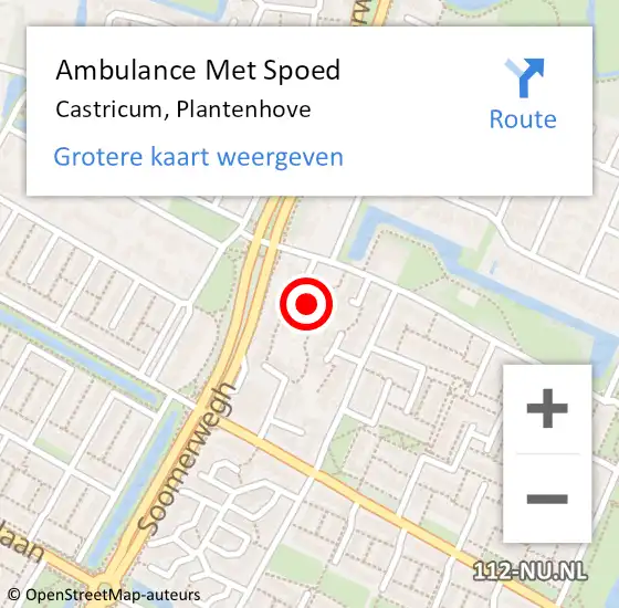 Locatie op kaart van de 112 melding: Ambulance Met Spoed Naar Castricum, Plantenhove op 12 november 2021 19:59