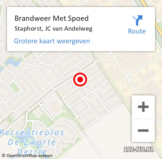 Locatie op kaart van de 112 melding: Brandweer Met Spoed Naar Staphorst, JC van Andelweg op 12 november 2021 20:06