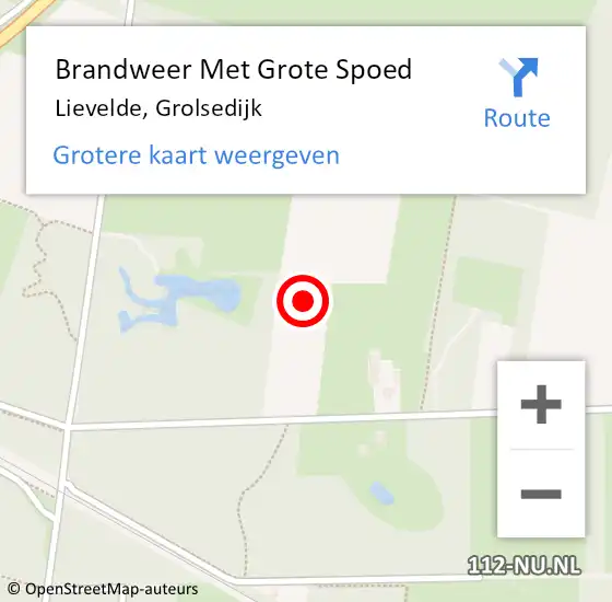 Locatie op kaart van de 112 melding: Brandweer Met Grote Spoed Naar Lievelde, Grolsedijk op 12 november 2021 20:08