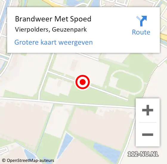 Locatie op kaart van de 112 melding: Brandweer Met Spoed Naar Vierpolders, Geuzenpark op 12 november 2021 20:24