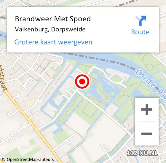 Locatie op kaart van de 112 melding: Brandweer Met Spoed Naar Valkenburg, Dorpsweide op 12 november 2021 20:48