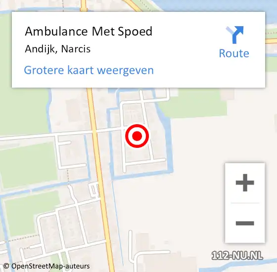 Locatie op kaart van de 112 melding: Ambulance Met Spoed Naar Andijk, Narcis op 12 november 2021 21:28