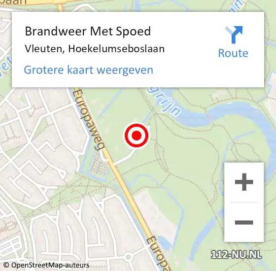 Locatie op kaart van de 112 melding: Brandweer Met Spoed Naar Vleuten, Hoekelumseboslaan op 12 november 2021 22:19