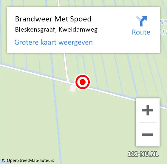 Locatie op kaart van de 112 melding: Brandweer Met Spoed Naar Bleskensgraaf, Kweldamweg op 12 november 2021 22:35