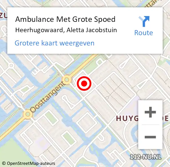 Locatie op kaart van de 112 melding: Ambulance Met Grote Spoed Naar Heerhugowaard, Aletta Jacobstuin op 12 november 2021 22:36