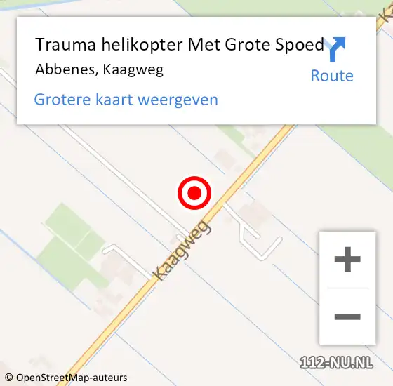 Locatie op kaart van de 112 melding: Trauma helikopter Met Grote Spoed Naar Abbenes, Kaagweg op 12 november 2021 23:23