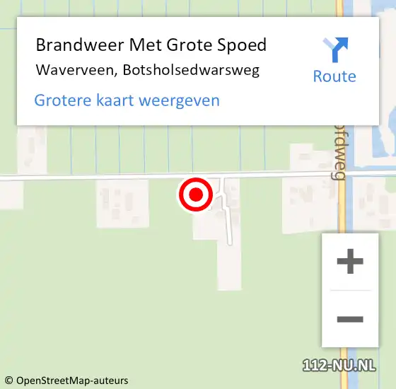 Locatie op kaart van de 112 melding: Brandweer Met Grote Spoed Naar Waverveen, Botsholsedwarsweg op 12 november 2021 23:29