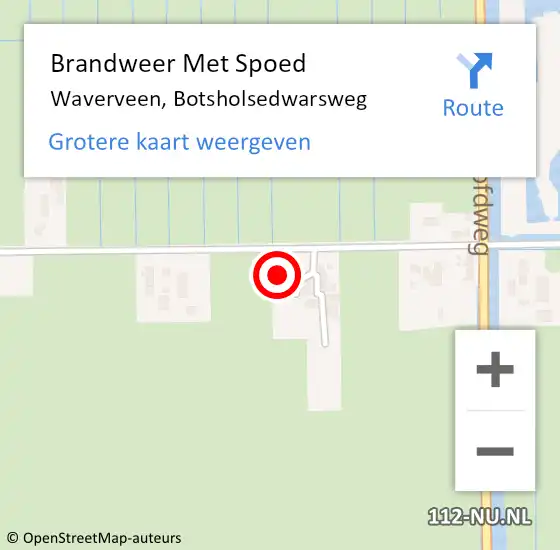 Locatie op kaart van de 112 melding: Brandweer Met Spoed Naar Waverveen, Botsholsedwarsweg op 13 november 2021 00:01