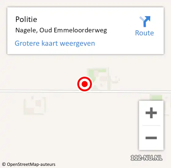 Locatie op kaart van de 112 melding: Politie Nagele, Oud Emmeloorderweg op 13 november 2021 00:44