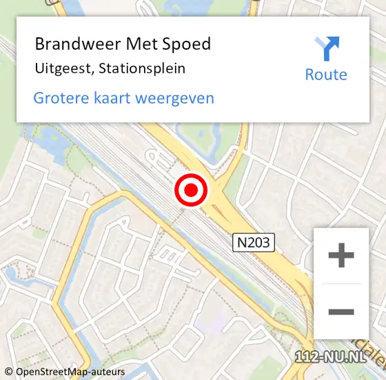 Locatie op kaart van de 112 melding: Brandweer Met Spoed Naar Uitgeest, Stationsplein op 13 november 2021 01:32