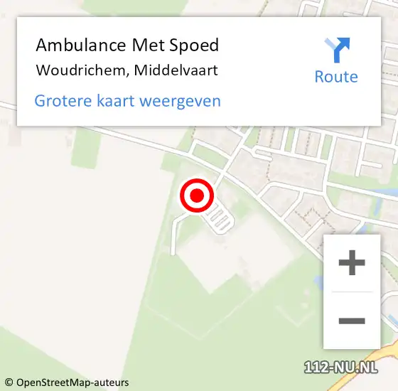 Locatie op kaart van de 112 melding: Ambulance Met Spoed Naar Woudrichem, Middelvaart op 13 november 2021 03:38