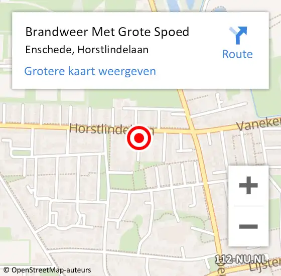 Locatie op kaart van de 112 melding: Brandweer Met Grote Spoed Naar Enschede, Horstlindelaan op 13 november 2021 05:06