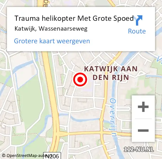 Locatie op kaart van de 112 melding: Trauma helikopter Met Grote Spoed Naar Katwijk, Wassenaarseweg op 13 november 2021 05:44