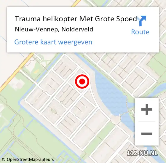 Locatie op kaart van de 112 melding: Trauma helikopter Met Grote Spoed Naar Nieuw-Vennep, Nolderveld op 13 november 2021 08:19