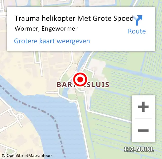 Locatie op kaart van de 112 melding: Trauma helikopter Met Grote Spoed Naar Wormer, Engewormer op 13 november 2021 09:33