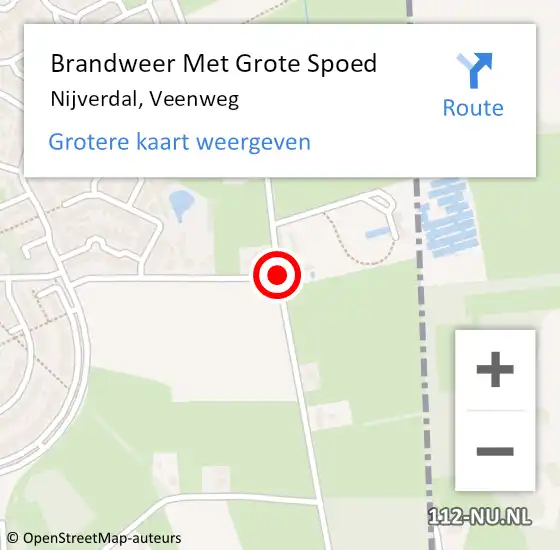 Locatie op kaart van de 112 melding: Brandweer Met Grote Spoed Naar Nijverdal, Veenweg op 29 juni 2014 06:00