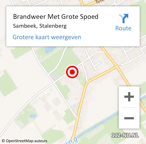 Locatie op kaart van de 112 melding: Brandweer Met Grote Spoed Naar Sambeek, Stalenberg op 13 november 2021 09:47