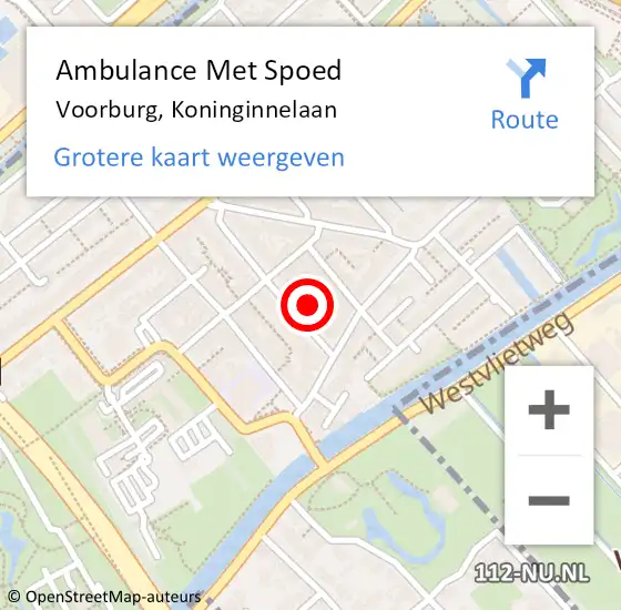 Locatie op kaart van de 112 melding: Ambulance Met Spoed Naar Voorburg, Koninginnelaan op 13 november 2021 09:53