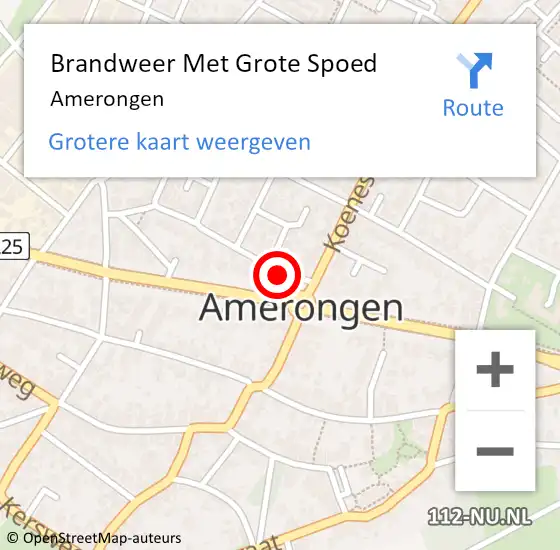 Locatie op kaart van de 112 melding: Brandweer Met Grote Spoed Naar Amerongen op 13 november 2021 11:17