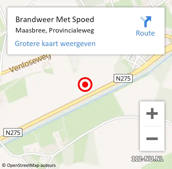 Locatie op kaart van de 112 melding: Brandweer Met Spoed Naar Maasbree, Provincialeweg op 13 november 2021 11:31