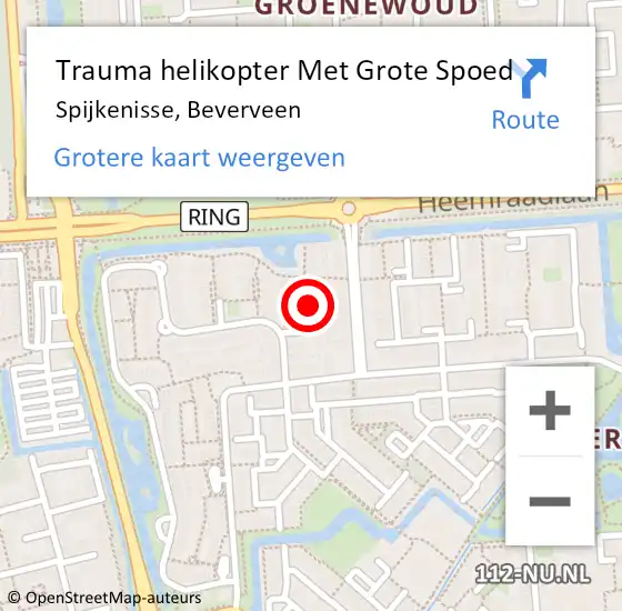 Locatie op kaart van de 112 melding: Trauma helikopter Met Grote Spoed Naar Spijkenisse, Beverveen op 13 november 2021 11:40