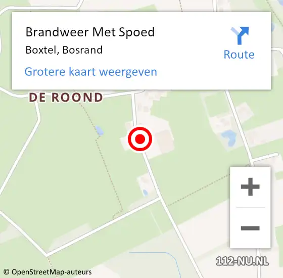 Locatie op kaart van de 112 melding: Brandweer Met Spoed Naar Boxtel, Bosrand op 13 november 2021 11:43