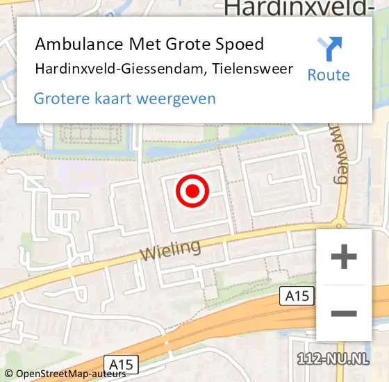 Locatie op kaart van de 112 melding: Ambulance Met Grote Spoed Naar Hardinxveld-Giessendam, Tielensweer op 13 november 2021 11:53